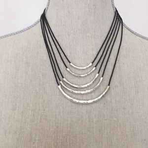 2/$18 Hammered silver tone strands